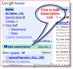 Cómo hacerlo Google Reader Agregar suscripción de fuente RSS