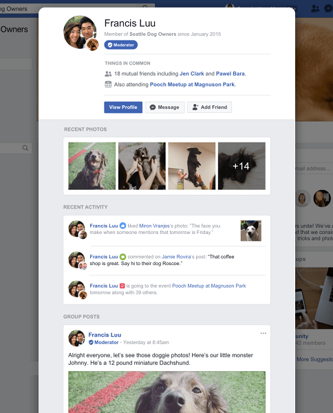 Facebook lanzó oficialmente perfiles de miembros con detalles específicos del grupo para ayudar a fortalecer las comunidades dentro de los grupos.