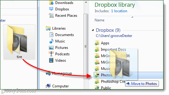 transferir imágenes a la carpeta de Dropbox