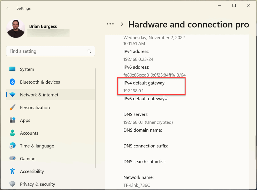 Encuentre la dirección IP de su enrutador en Windows 11