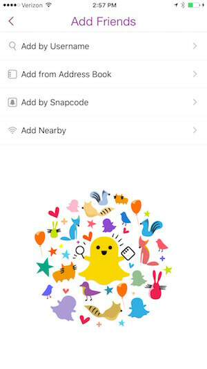 agregar amigos en Snapchat