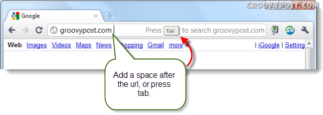 Búsqueda en el sitio de Google desde la barra de direcciones de Chrome