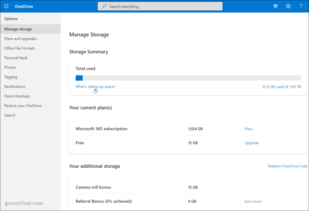 Cómo verificar la cantidad de espacio de almacenamiento que tiene en OneDrive
