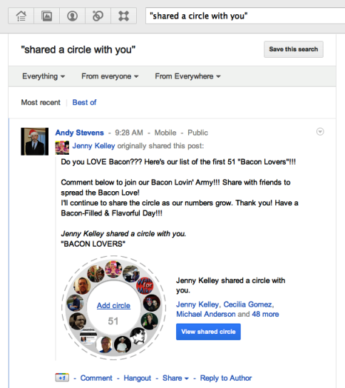 google + comenzando 5 círculos compartidos