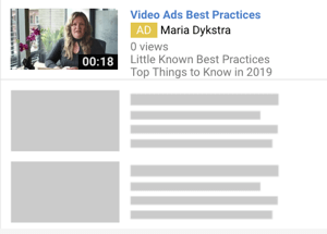 Cómo configurar una campaña de anuncios de YouTube, paso 6, elegir un formato de anuncio de YouTube, ejemplo de anuncios TrueView discovery