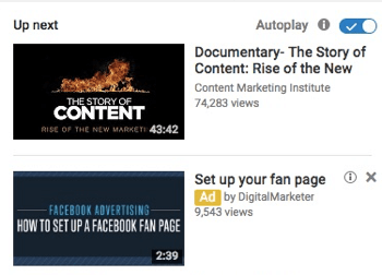  Su anuncio de YouTube como video patrocinado.
