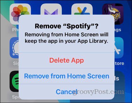 Eliminar la aplicación Spotify en iOS