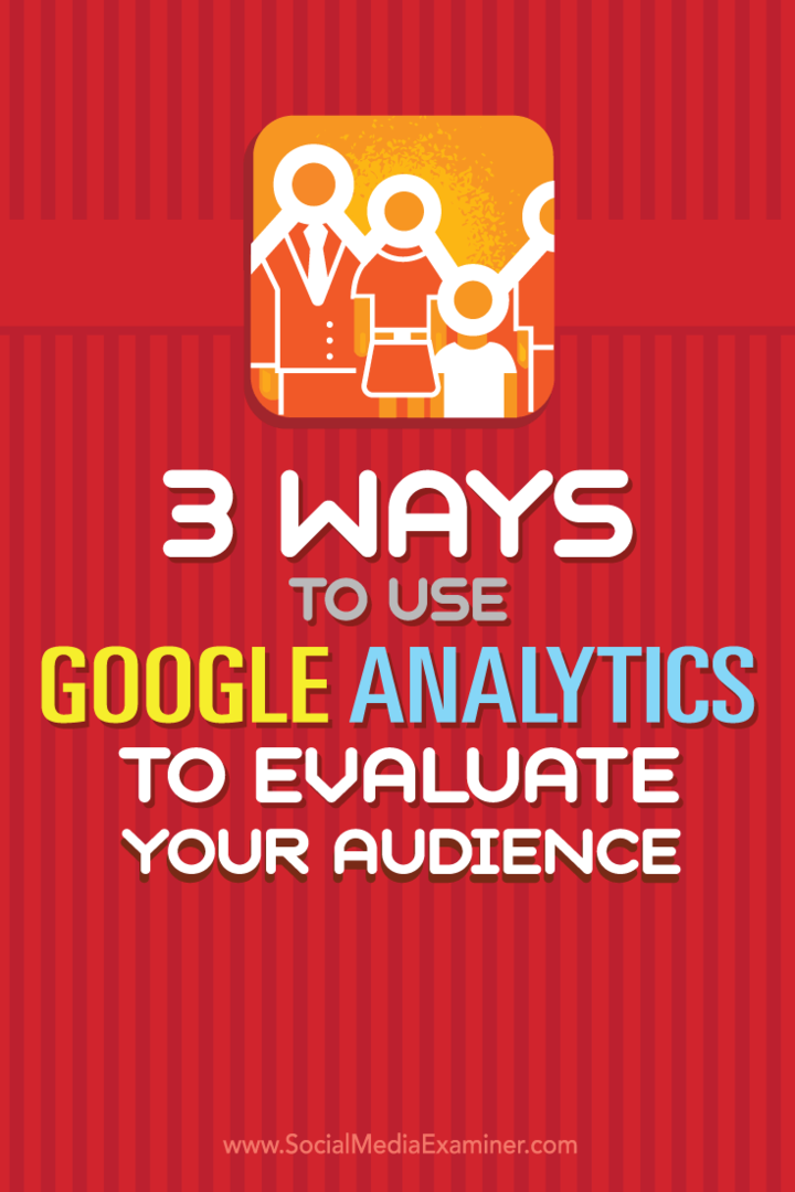 Consejos sobre tres formas de evaluar a su audiencia y tácticas con Google Analytics.