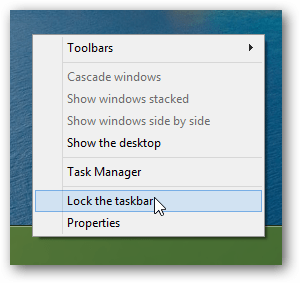 bloquear la barra de tareas de windows 8