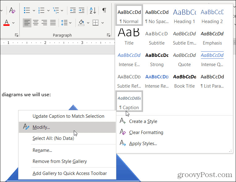 Estilo de subtítulos en Word