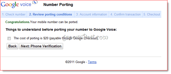 Portar número existente a Google Voice