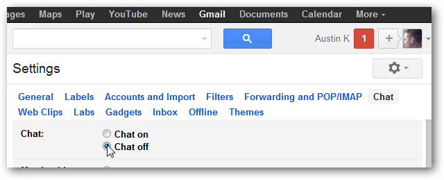 gmail deshabilita el chat