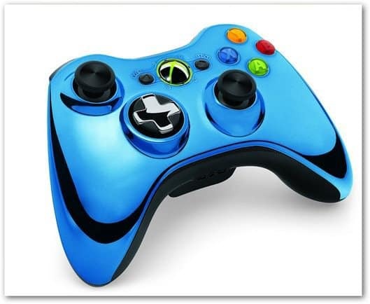Xbox 360 controlador cromado azul