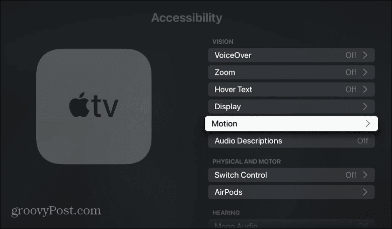 Deshabilitar reproducción automática de video y sonido en Apple TV