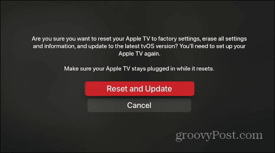 restablecer Apple TV