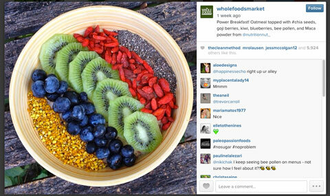 imagen de instagram de alimentos integrales con #chia