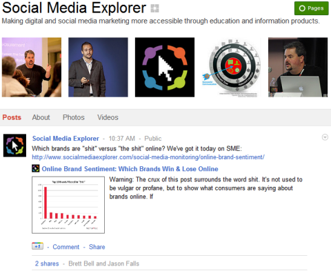 Páginas de Google+: Explorador de redes sociales