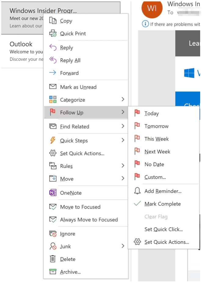 Banderas de consejos de Microsoft Outlook