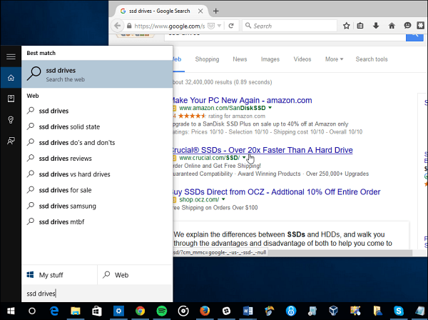 Haga que Cortana busque en Google en lugar de Bing en Windows 10