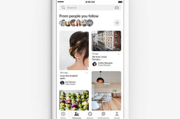 Pinterest anunció que está implementando una nueva forma de descubrir ideas de las personas y marcas que ya sigues en la plataforma.