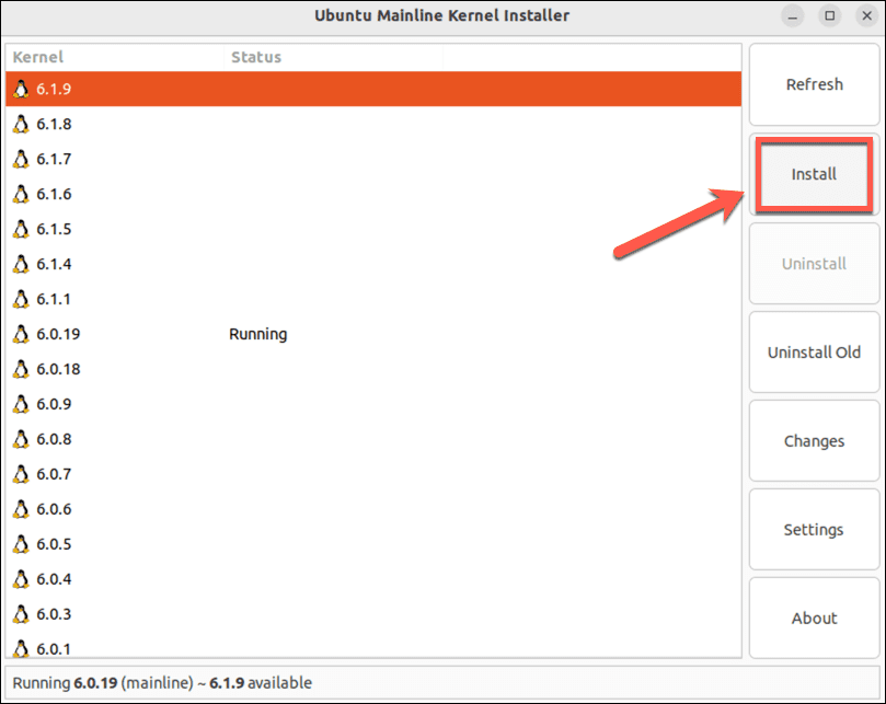 linux instala kernel actualizado en línea principal