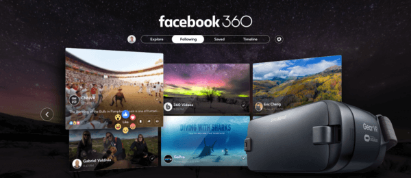 Facebook anunció su primera aplicación de realidad virtual dedicada, Facebook 360 para Gear VR.