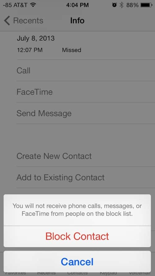 Apple iOS 7 agrega capacidad para bloquear llamadas y textos no deseados