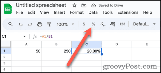 Botón de formato de porcentaje en Google Sheets_11