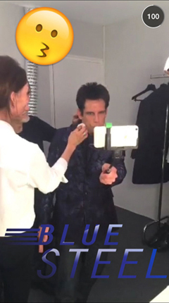 imagen de snapchat de la semana de la moda con ben stiller