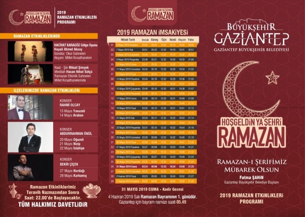 ¿Qué hay en los eventos de Ramadán de Gaziantep Municipality 2019?