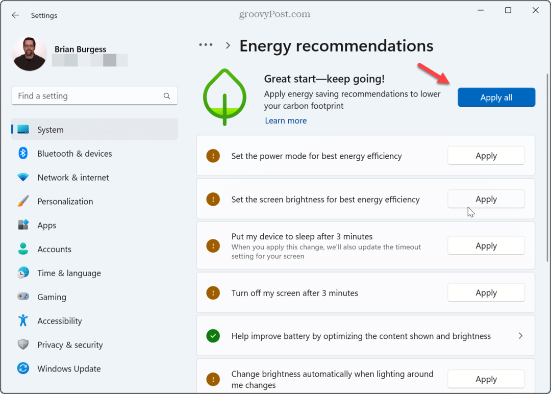 Aplicar recomendaciones energéticas 