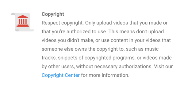 La política de derechos de autor de YouTube está claramente establecida.