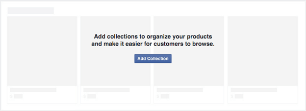 agregar colección para organizar los productos de la tienda de facebook
