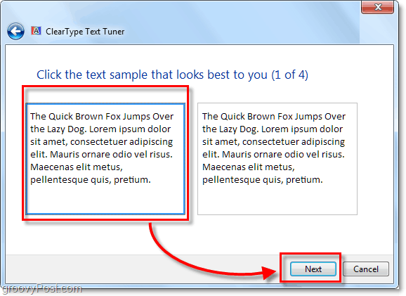 paso 1 de calibrar clearType en windows 7