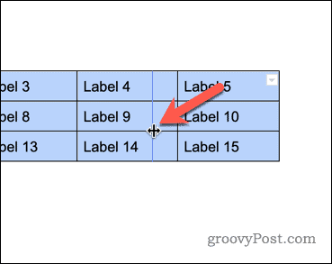 Cambiar el tamaño de una tabla en Google Docs