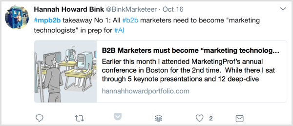 blogs en vivo profesionales de marketing foro de marketing b2b ejemplo de twitter