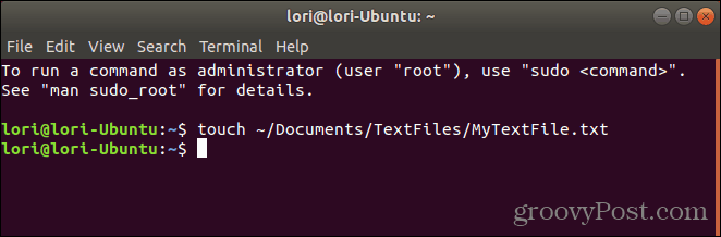 Use el comando táctil en Linux