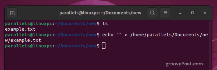 Vaciar un archivo de Linux usando echo