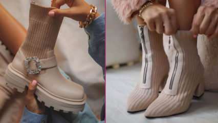 Tendencias de calzado Otoño-Invierno 2020-2021: botas de punto