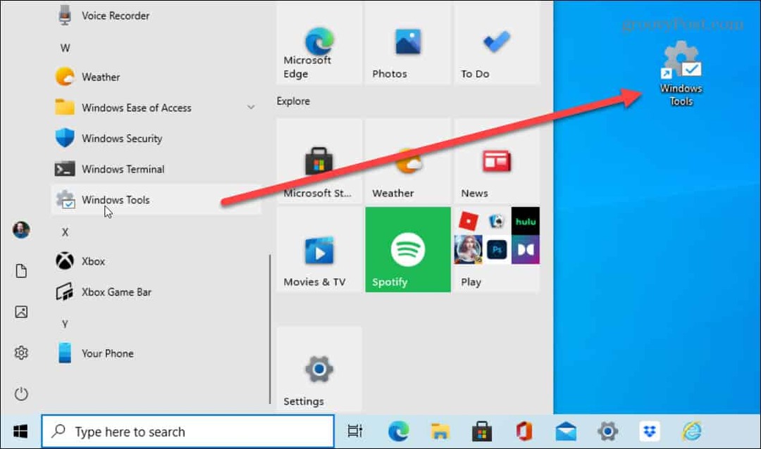 Cómo crear un acceso directo a la carpeta de herramientas de Windows