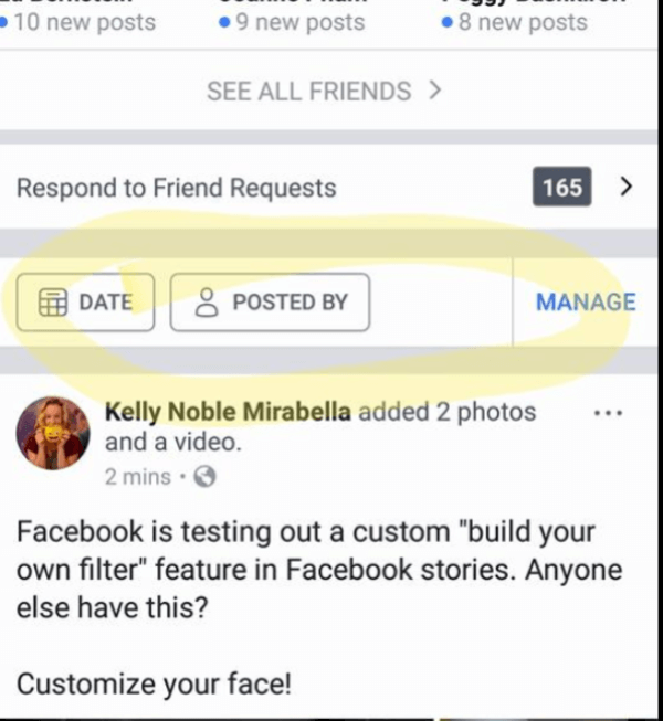Facebook parece estar implementando una manera fácil de buscar, filtrar y administrar publicaciones creadas por usted, sus amigos o todos.