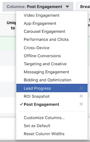 cómo acceder al informe personalizado de Facebook