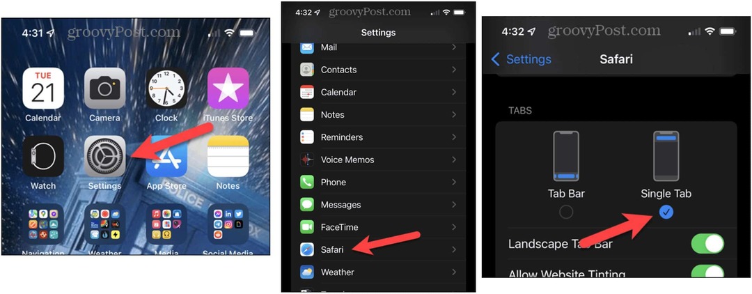 Mover la barra de búsqueda de Safari en iOS 15 en iPhone