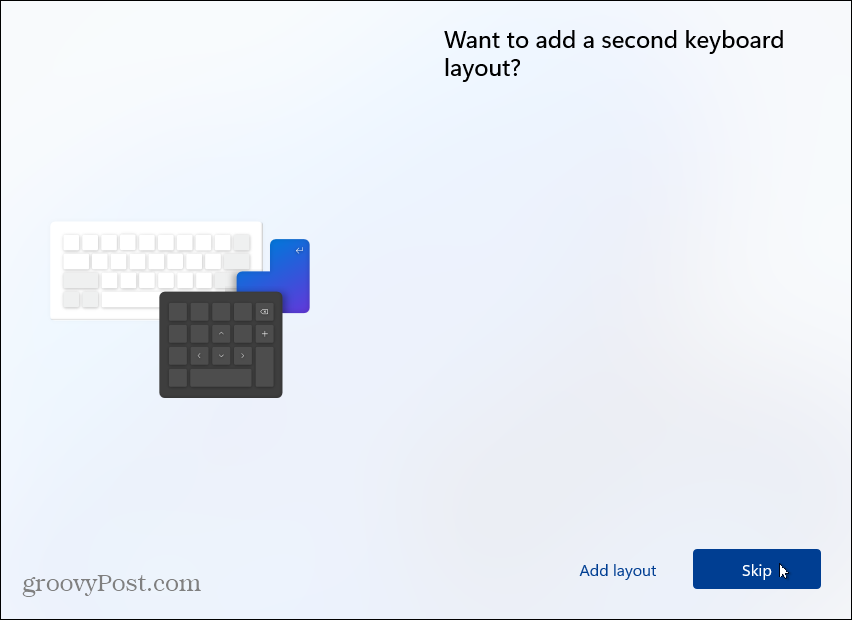 omitir la distribución del segundo teclado