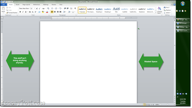 barra lateral vertical en Microsoft Word