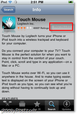 instalar logitech touch mouse en iphone