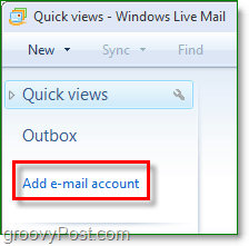 agregar cuenta de correo electrónico a Windows Live Mail