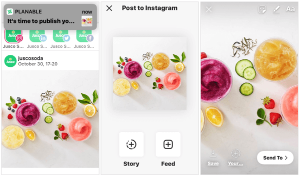 Programe la historia de Instagram a través de Planable