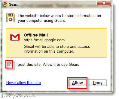 Permitir que gmail acceda a google gears