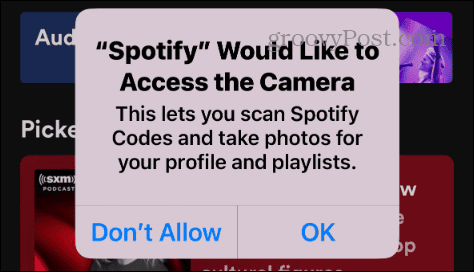 dar acceso a Spotify a la cámara